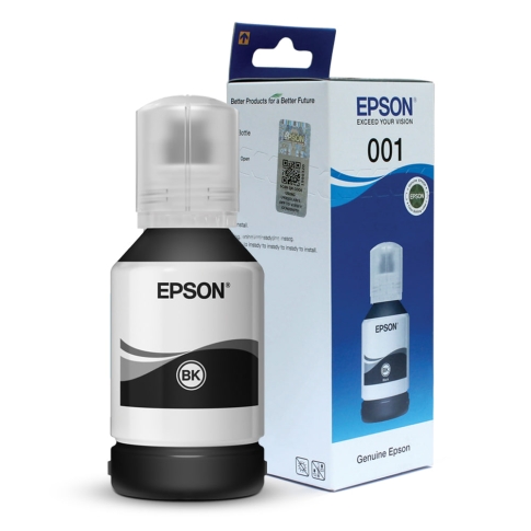 Black 001 BK Black 127ml Ink Bottle For Printers - Ecotank L4260, L14150, L6270, L4160, L6170, L405, L6190, L6160