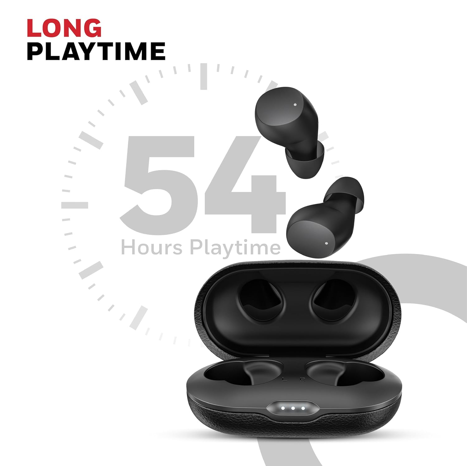Honeywell Suono P2200 TWS In-Ear Earbuds Bluetooth v5.4, ENC with 2 Mics for HD Calling, 54H Battery Life, Stereo Sound, Deep Bass, IPX5, 40ms low latency Gaming Mode -Black