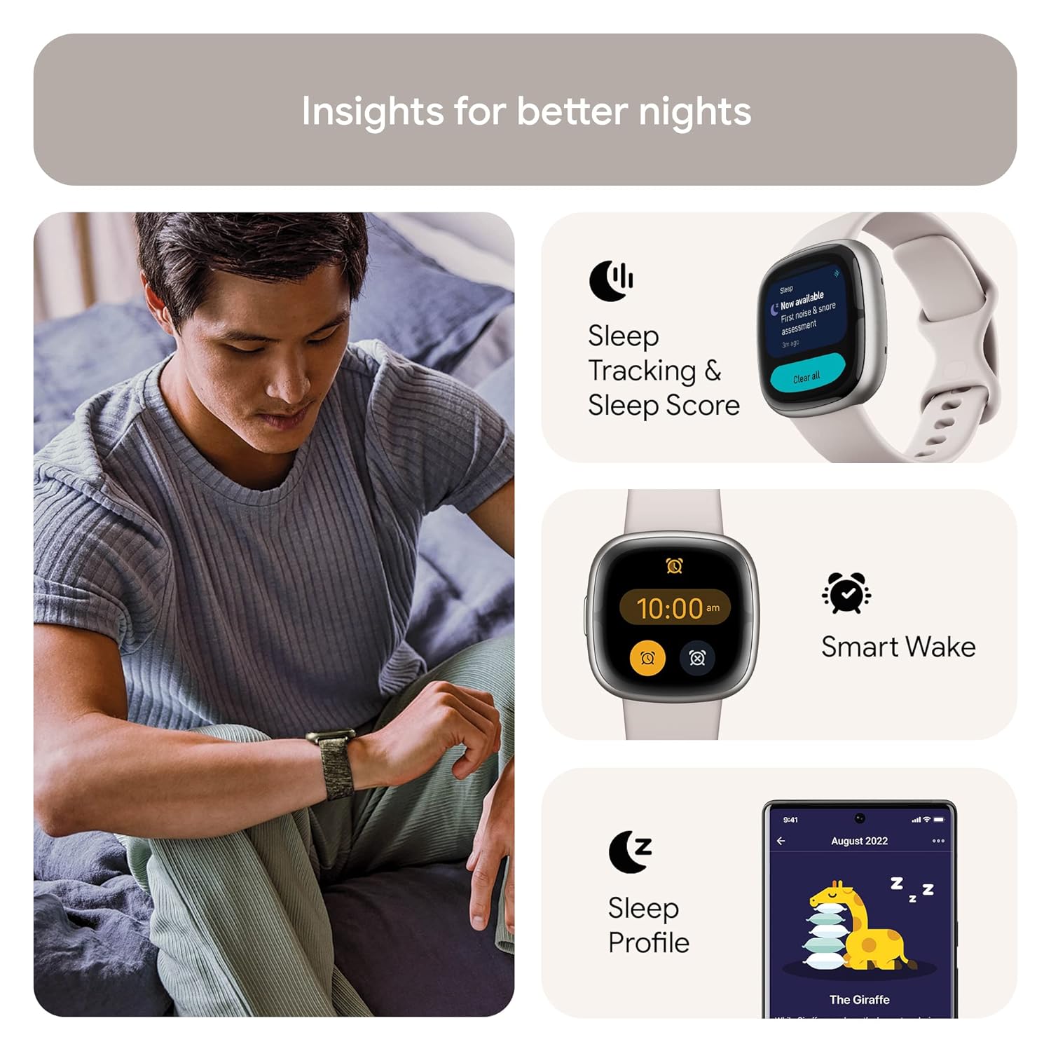 Fitbit Sense 2 Health & Fitness Smartwatch with 1.5 inch AMOLED Screen, Fitness & Outdoor (Lunar White/Platinum Aluminium)