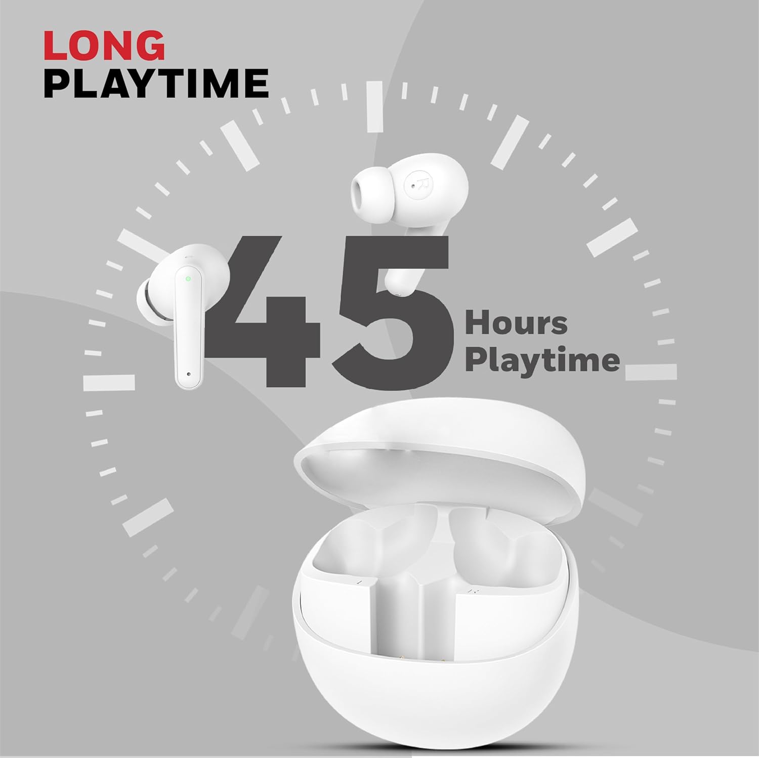 Honeywell Moxie V1400 TWS In-Ear Earbuds Bluetooth v5.4 , ENC with 4 Mics for HD Calling, 45H Battery Life, Stereo Sound, Deep Bass, IPX4, 40ms low latency Gaming Mode -White
