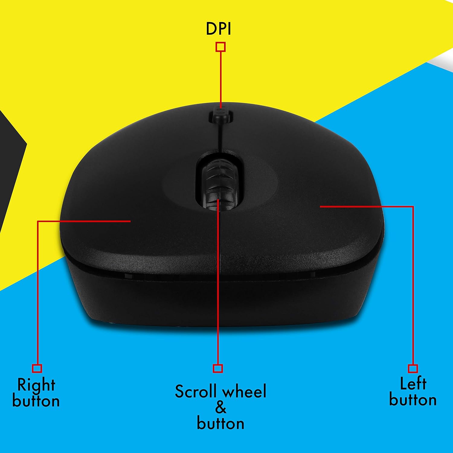 Zebronics Bold Wireless Optical Mouse 2.4GHz with High Precision- Black