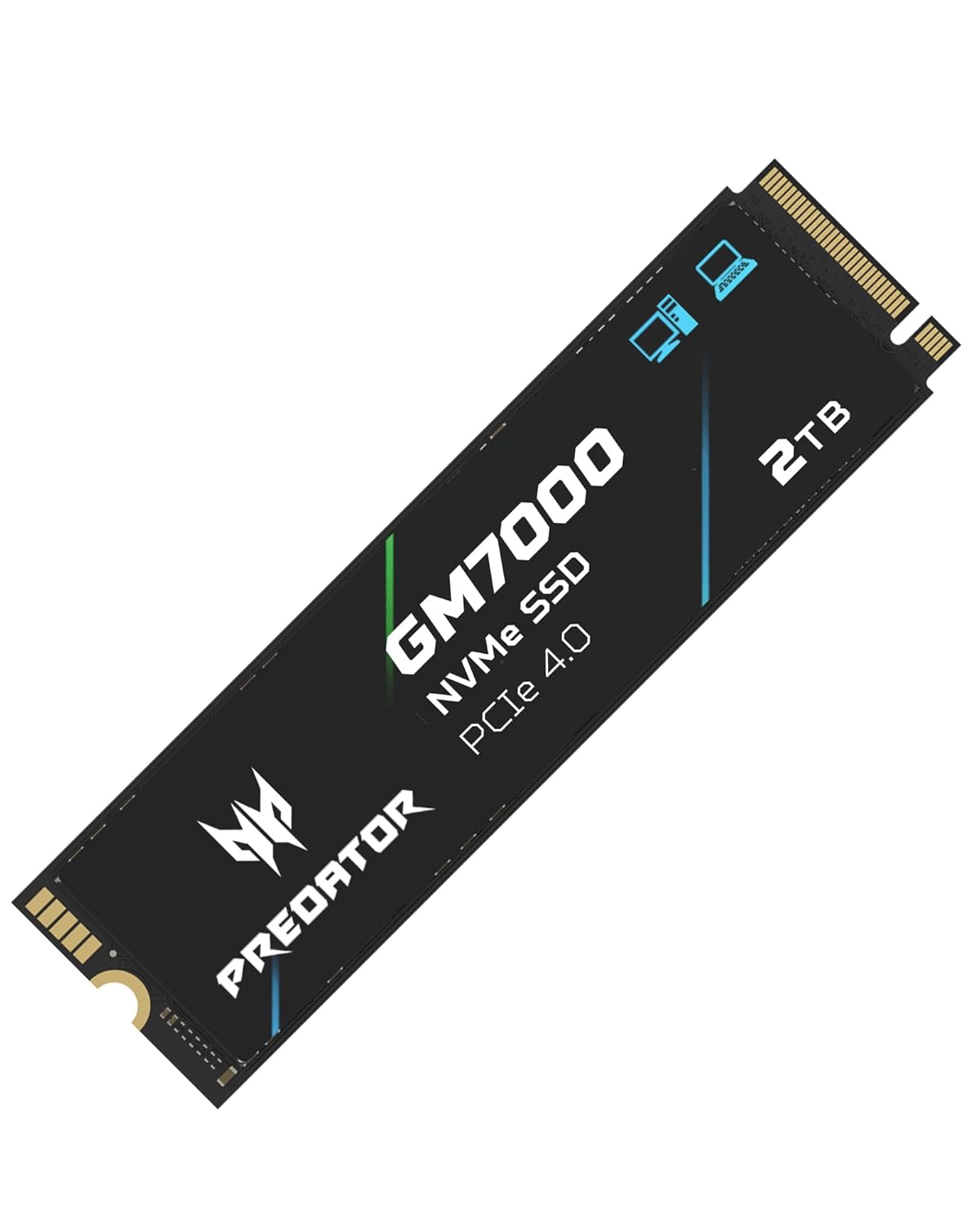 Acer Predator GM7000 2TB NVMe Gaming SSD - M.2 2280 PCIe Gen4 (16 Gb/s) x 4, DRAM Cache Up to 7400 MB/s - BL.9BWWR.106