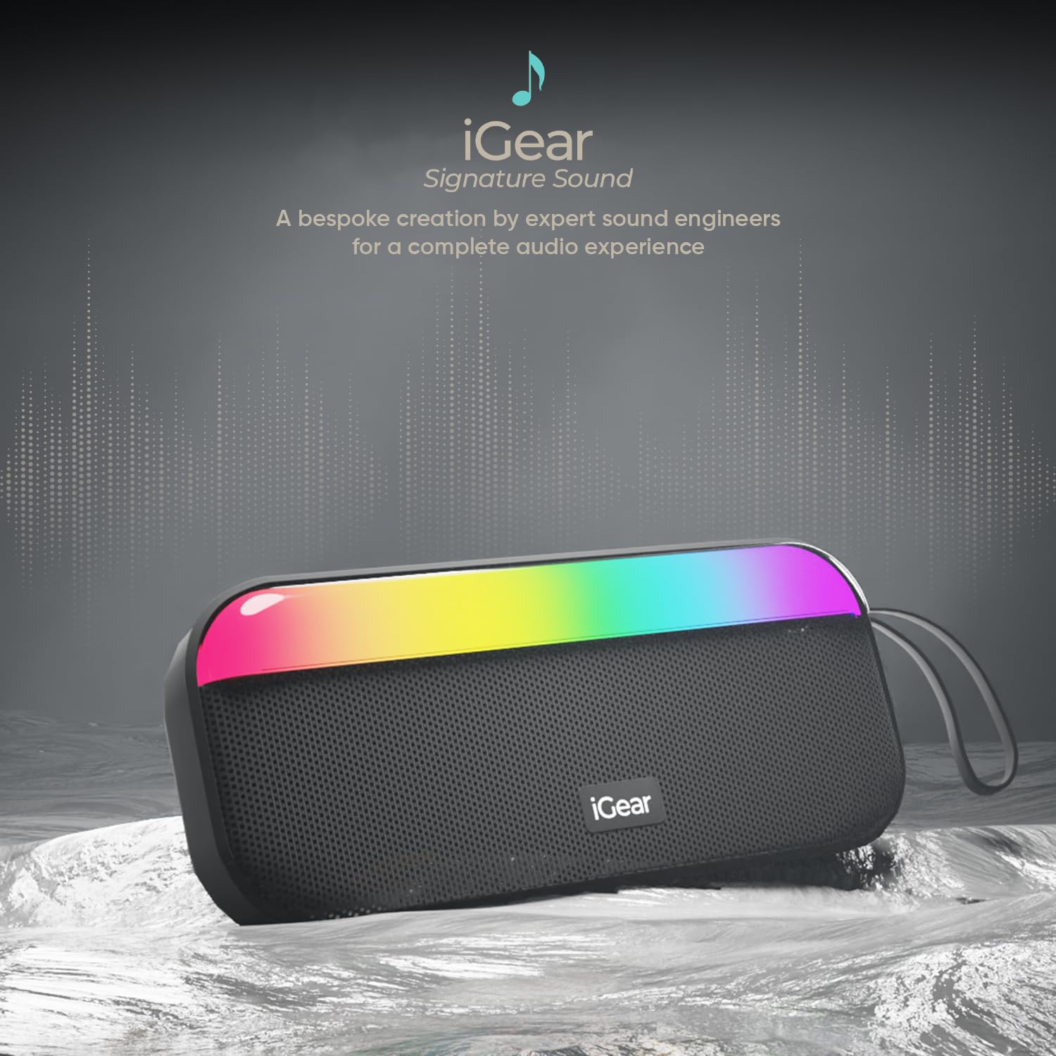 iGear Pulse iG-1151 10W Mega Bass Speaker with RGB Lights (Black)
