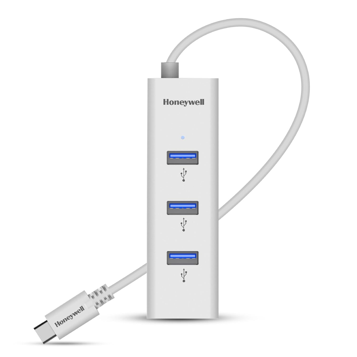 Honeywell Momentum Type C to 4Xusb 3.0 Hub, Super-Fast Transmission Speed 5Gbps, Max Current 900Ma Per Port, Compatible with All Type C- MacBook, Laptop, Pc, Printer, Mobiles, Keyboard White