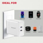 Honeywell Zest GaN 45W Charger, Ultra-Fast Wall Charger with PPS Support, 2xType C PD 3.0 Port, Compatible with All smartphones and Smartwatches- White
