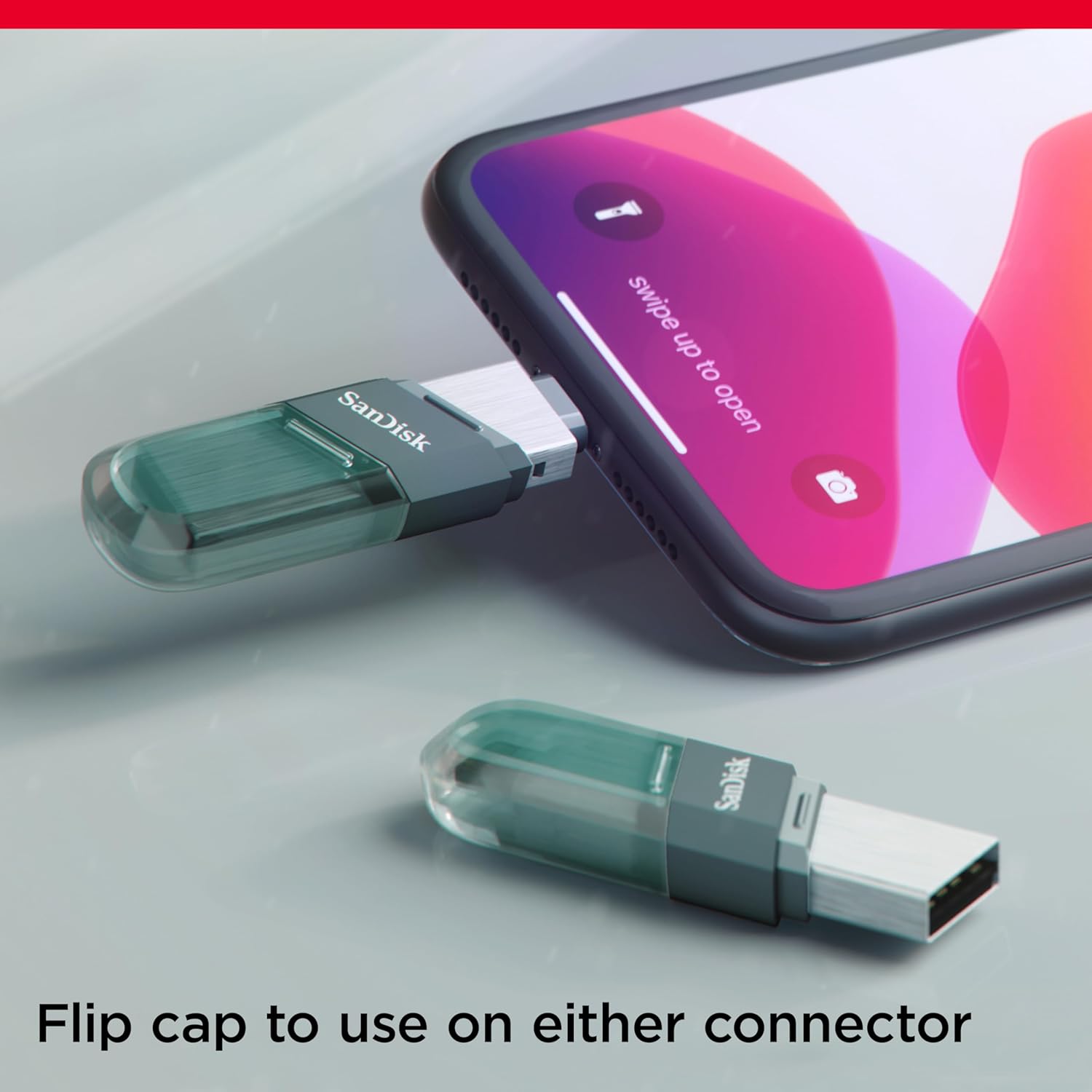 SanDisk 128GB iXpand USB 3.0 Flash Drive Flip for iOS and Windows- Silver