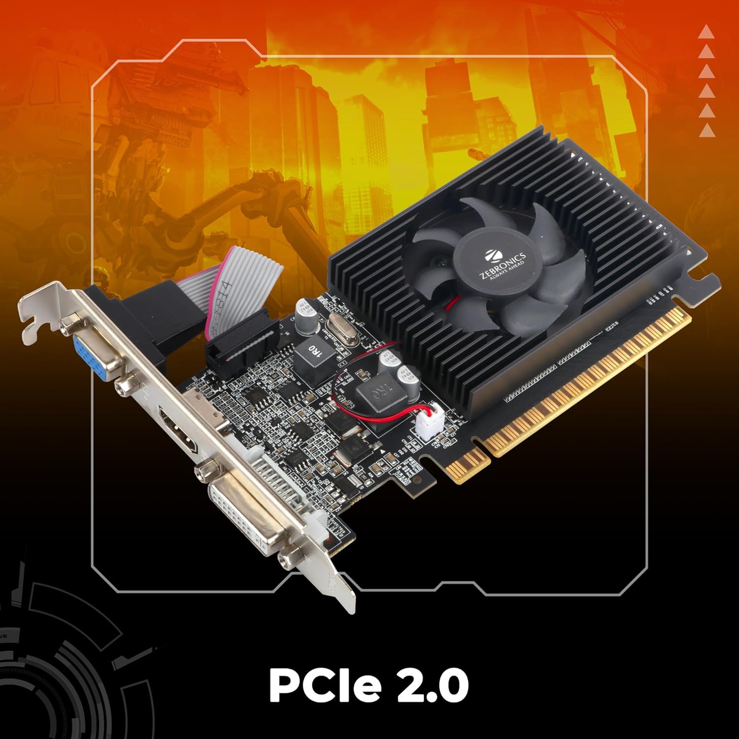 Zebronics GT610 2GB DDR3 Graphic Card 2Gd3 with PCIE 2.0,Multiconnectivity HDMI, DVI, VGA, High Efficiency