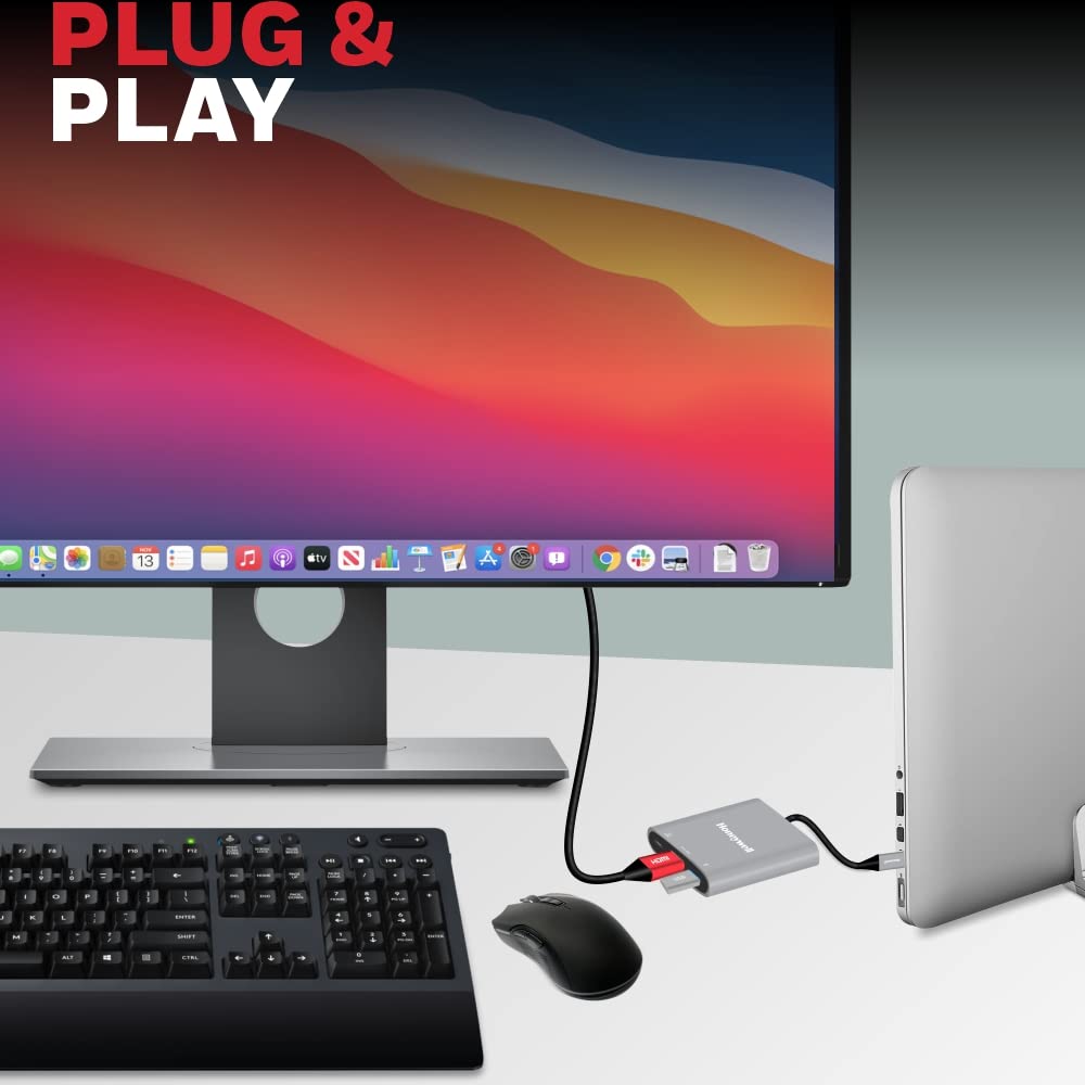Honeywell High-Speed 3-in-1 Type C to HDMI Adapter, PD Charging Upto100W, Universally Compatible with All Type C Devices, Aluminium Case- Grey