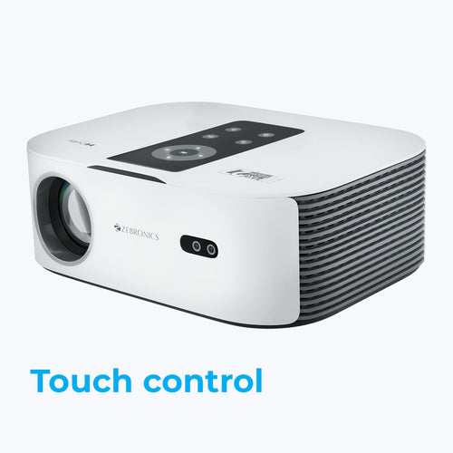 Zebronics PIXAPLAY 27 Projector with Multi Connectivity, 30,000h lifelong LED lamp, Touch Control - White&Grey