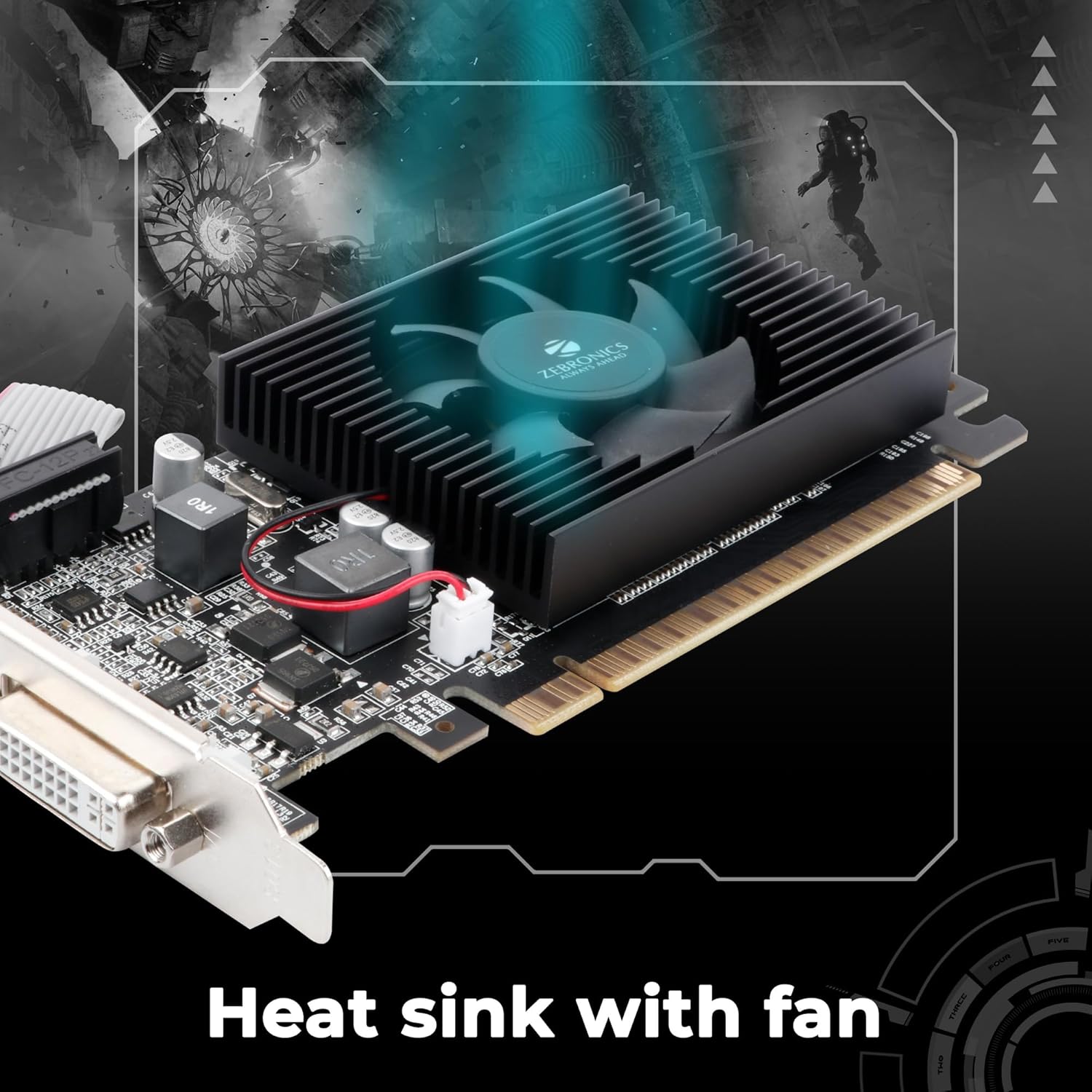 Zebronics GT610 2GB DDR3 Graphic Card 2Gd3 with PCIE 2.0,Multiconnectivity HDMI, DVI, VGA, High Efficiency