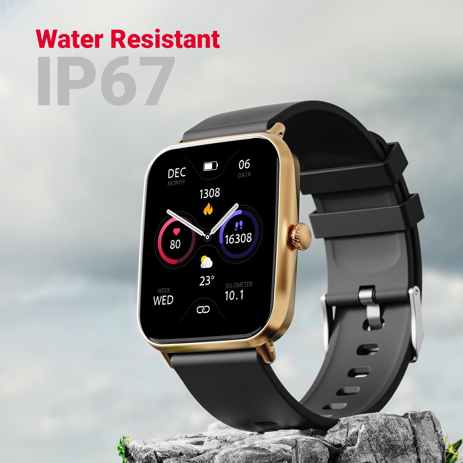 Fire Boltt Ninja Call Pro Plus Smart Watch(BSW053)with 1.83'' inch Display, Bluetooth Calling, AI Voice Assistance, 100 Sports Modes IP67 Rating- Gold & Black