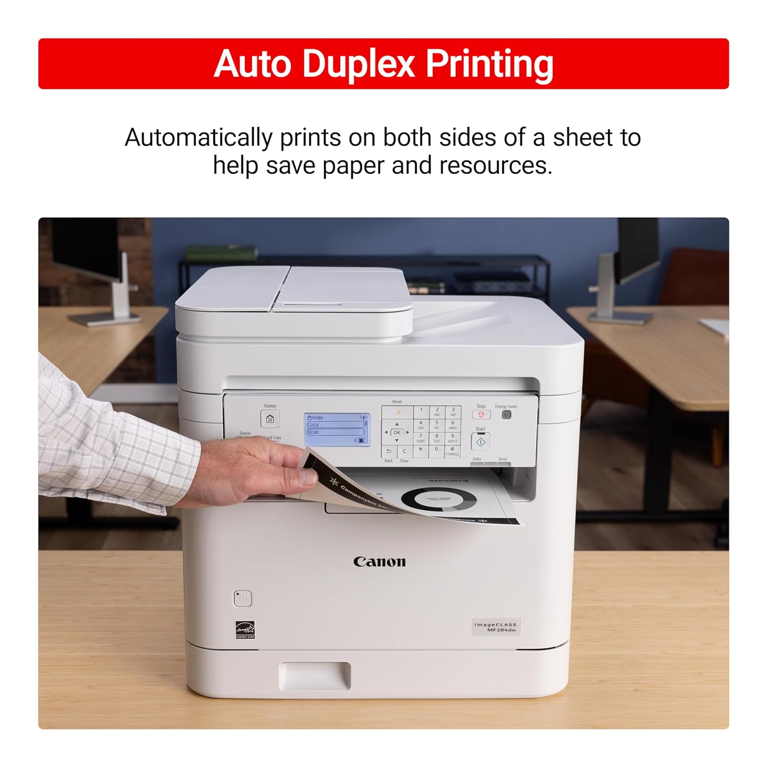 Canon MF284DW imageCLASS Multifunction Wireless Laser Printer, Monochrome, Duplex, Print, Copy, Scan, Auto Document Feeder- White