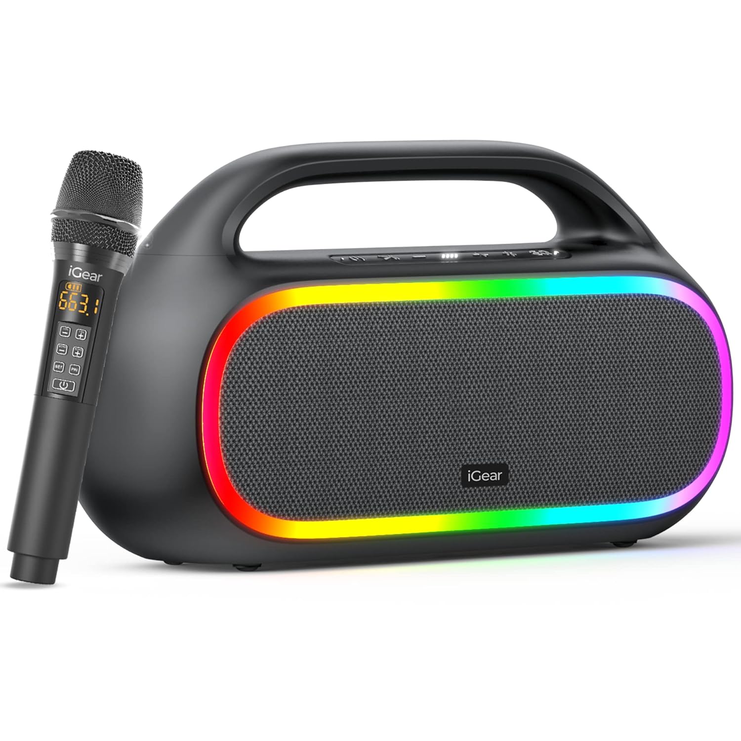 iGear Grape iG-1147 Portable Wireless Speaker with Wireless Rechargeable MIC- Black