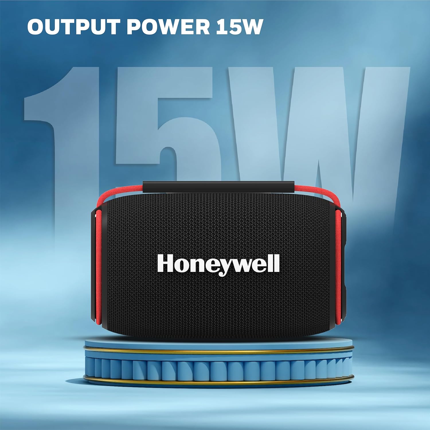 Honeywell Suono P400 15W 5.3 Bluetooth Speaker,Deep Bass Radiators,10H Playtime,IPX 6,TWS Feature,RGB Lights,SD Card,AUX,Type-C Port, 