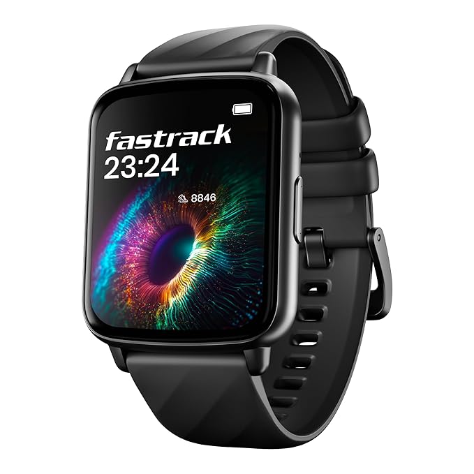 Fastrack Jupiter S1 Smart Watch with 1.83” TFT Display, 100+ Sports Modes & Smartwatch Faces, Upto 5 Day Battery, IP68- Black