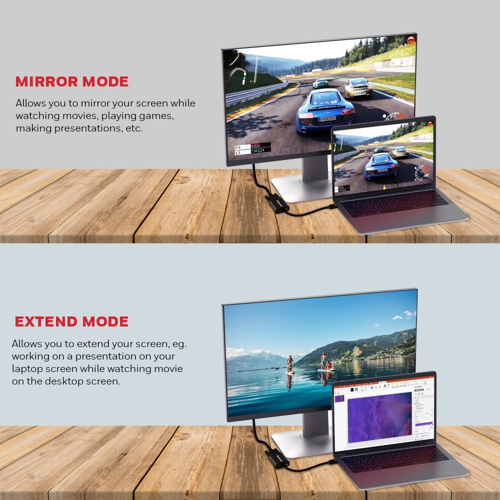 Honeywell 3in1 HDMI to VGA, 3.5mm Audio Jack & Micro USB Port, 1080p@60Hz HDMI Resolution & 6.75GB Transfer Speed, Compatible with-LED, Laptop, Gaming Console etc-Black