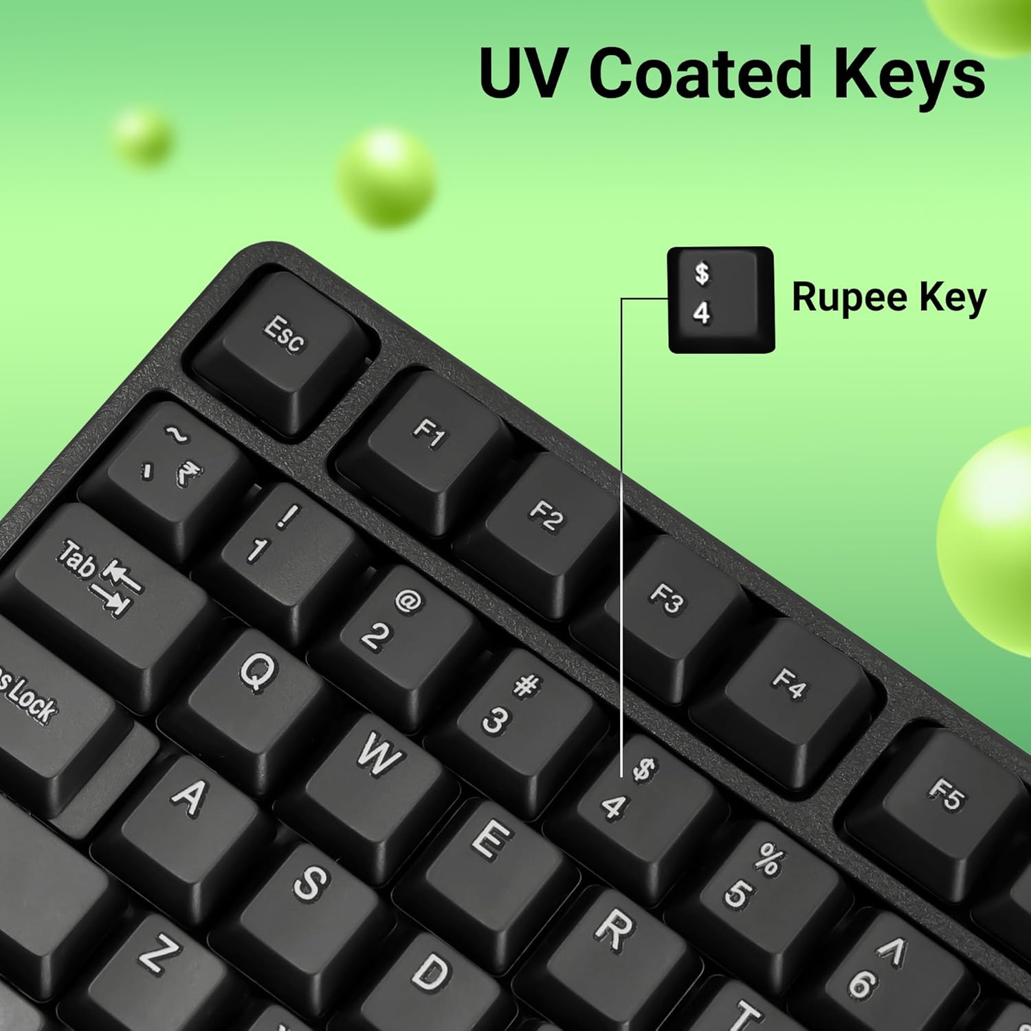 Zebronics K20 USB Keyboard with Rupee Key, USB Interface and Retractable Stand- Black