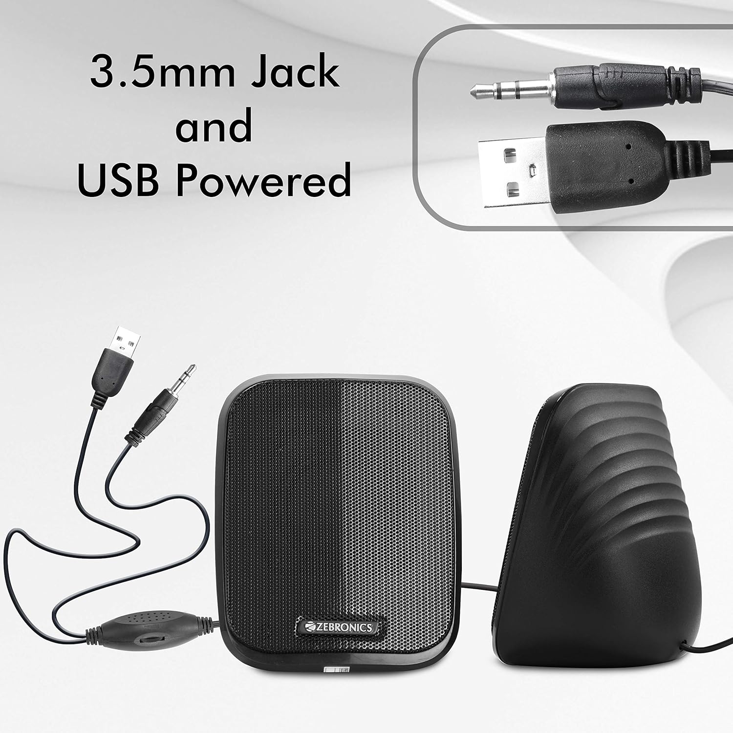 Zebronics Zeb-Fame 5watts 2.0 Multi Media Speakers with AUX, USB and Volume Control (Black) 