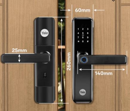 Yale YDME 50 NxT, Smart Door Lock with Biometric, Pin code, RFID Card & Mechanical Keys, for Home & Office- Black