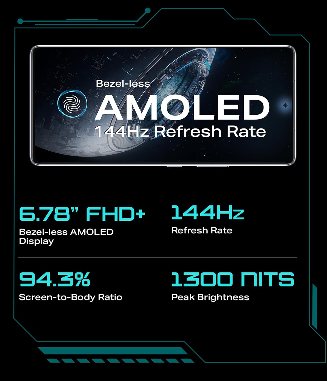 Infinix GT20 Pro 5G X6871(Mecha Silver, 12GB RAM, 256GB Storage) Smart Phone, 6.78" AMOLED Display, 108MP+2MP+2MP, 32MP Front Camera,  45W Fast Charging
