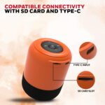 Honeywell Moxie V200 Wireless Bluetooth V5.3 Portable Speaker 5W, 12Hrs Playtime, Advanced 52mm Drivers, IPX4, Connect 2 Speakers with TWS Feature- Orange