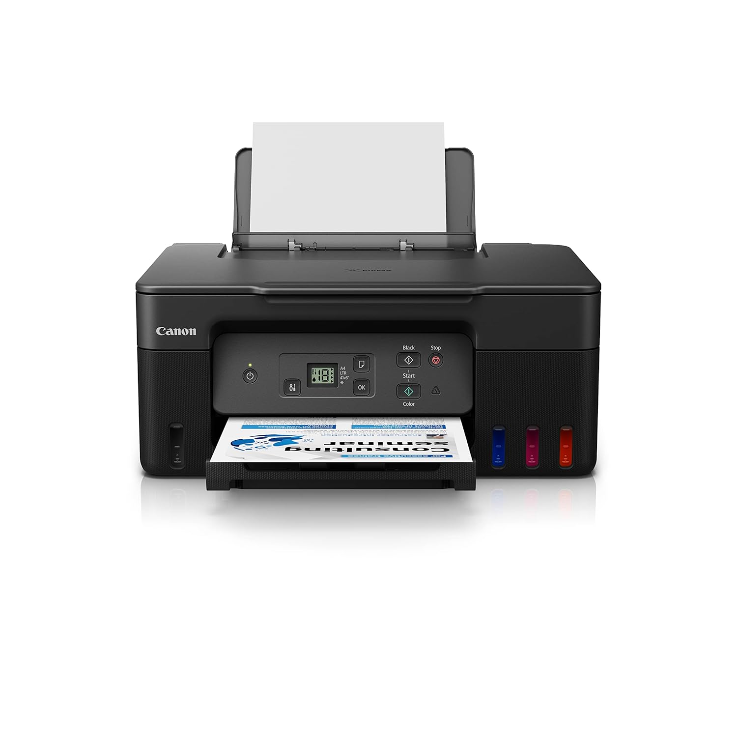 Canon G2770 Pixma MegaTank  All-in-one Inktank Colour Printer,Display Screen, Refillable Ink Tank, Borderless Printing- Black