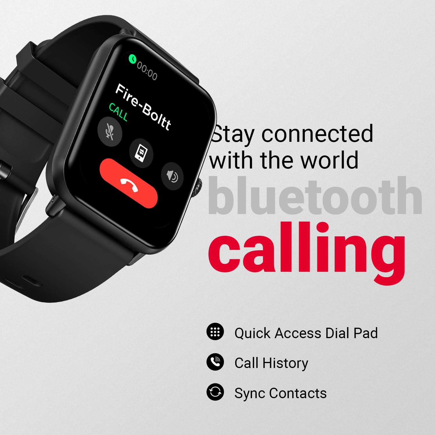 Fire Boltt Ninja Call Pro Plus Smart Watch(BSW053)with 1.83'' inch Display, Bluetooth Calling, AI Voice Assistance, 100 Sports Modes IP67 Rating- Black
