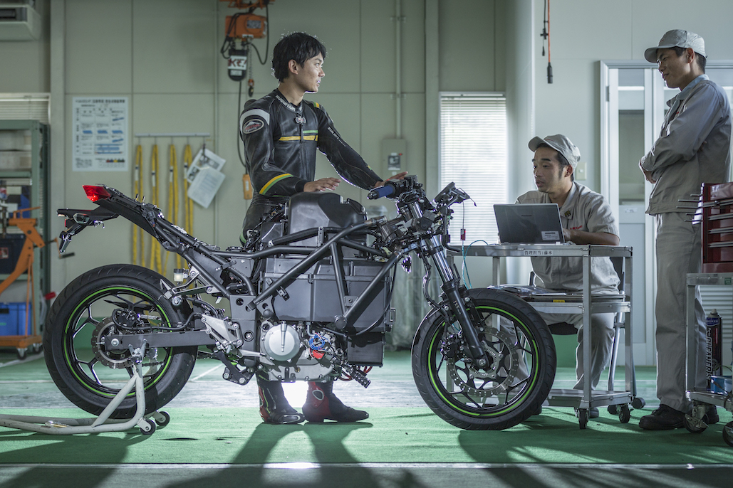 Electric powered bike unveiled by Kawasaki