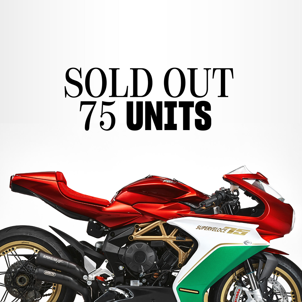 MV Agusta’s celebration Superveloce 75 Anniversario sold-out within seconds of launch