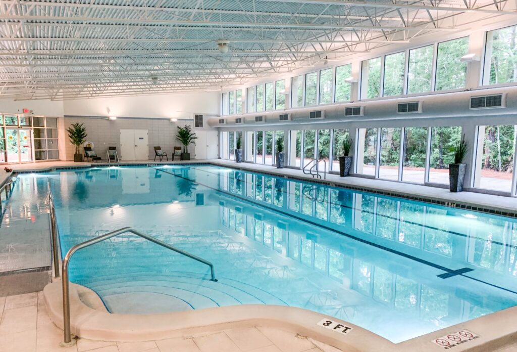 The pool inside Cypress Village senior living community.