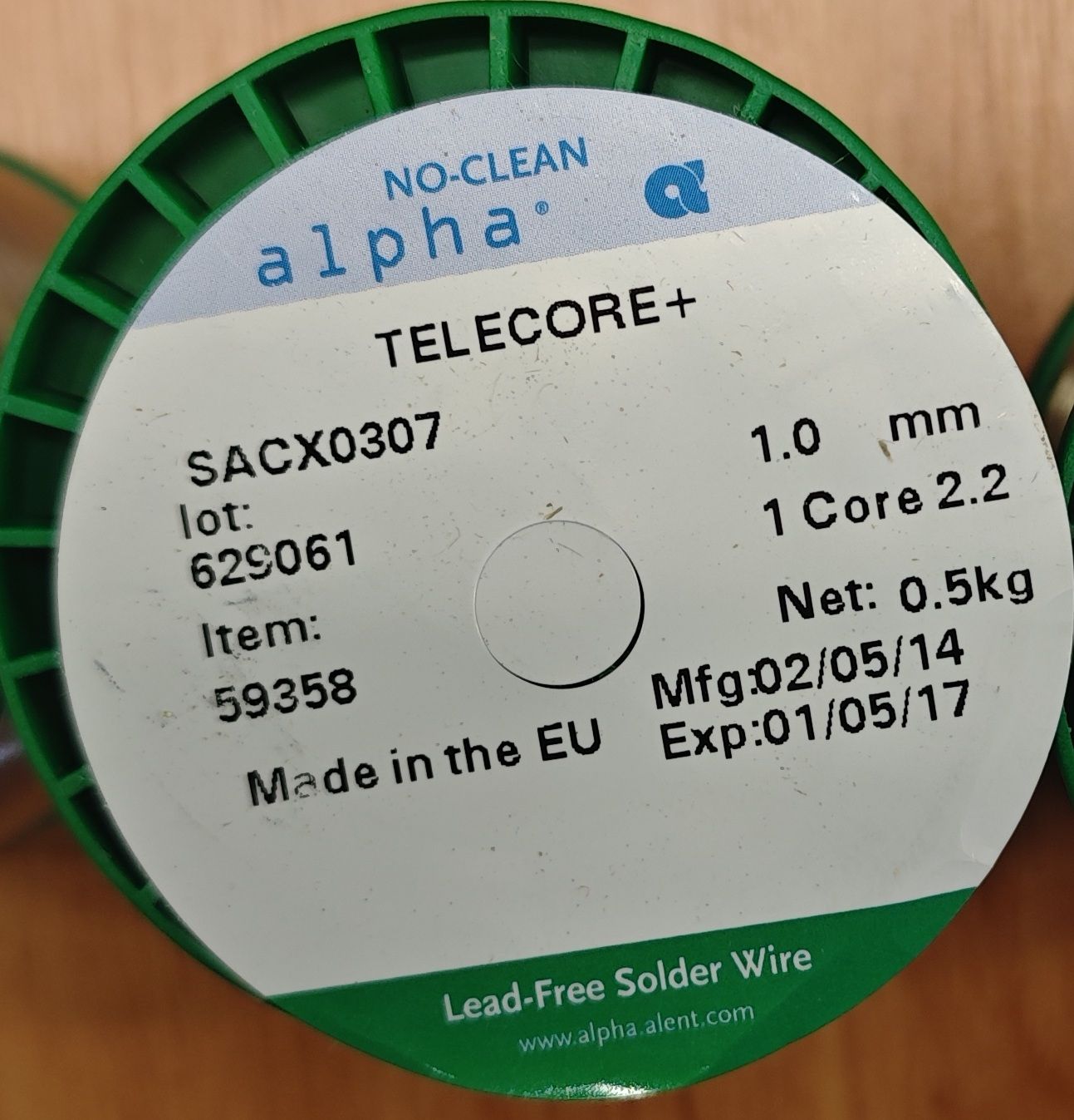 Lead-free tin solder ALPHA SACX 0307 TELECORE+; 1 mm — Cyrkl