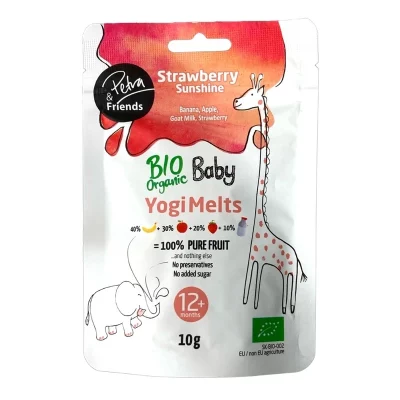 Petra & Friends Ovocné smoothie kousky sušené mrazem s jahodami a kozím mlékem BIO 12+ 10 g