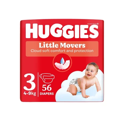 Huggies Little Movers 3 4-9 kg jednorázové plenky 56 ks