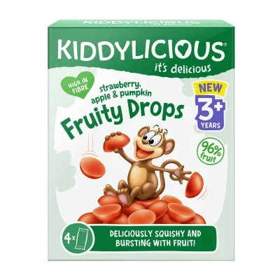 Kiddylicious Ovocné želé bonbónky jahoda, jablko a dýně 4x16 g