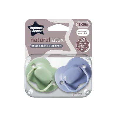 Tommee Tippee Dudlík Cherry latex 18-36m 2 ks modrá-zelená