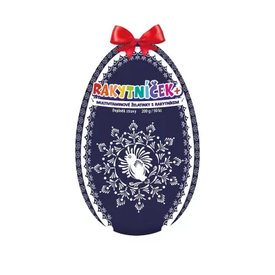 Rakytníček Multivitaminové želatinky s rakytníkem 50 ks modré vejce