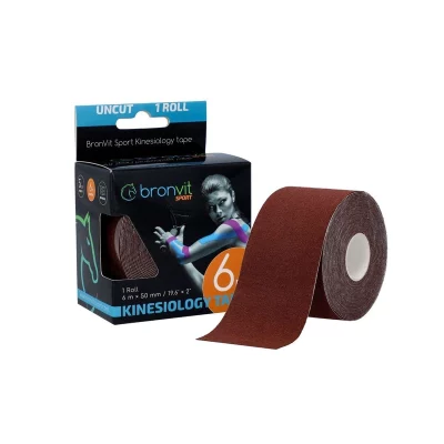BronVit Sport Kinesio Tape classic 5 cm x 6 m tejpovací páska kávová