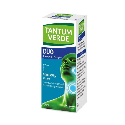Tantum Verde DUO 1,5 mg/ml + 5 mg/ml orální sprej, roztok 15 ml
