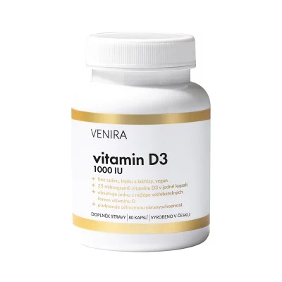 Venira Vitamin D3 1000 IU 80 kapslí