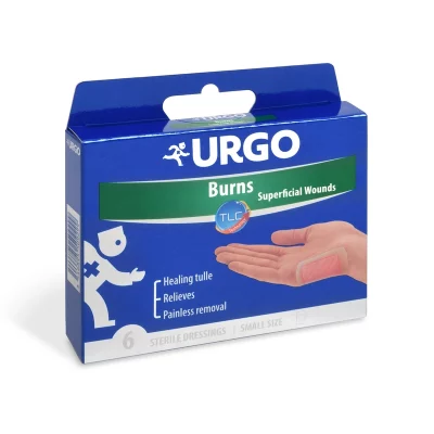 Urgo Burns Na popáleniny 5 x 7 cm lipidokoloidní náplast 6 ks
