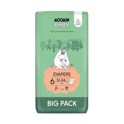 Moomin Baby 6 Maxi 12–24 kg eko pleny 51 ks