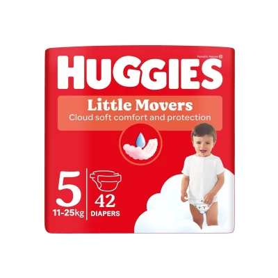 Huggies Little Movers 5 11-25 kg jednorázové plenky 42 ks