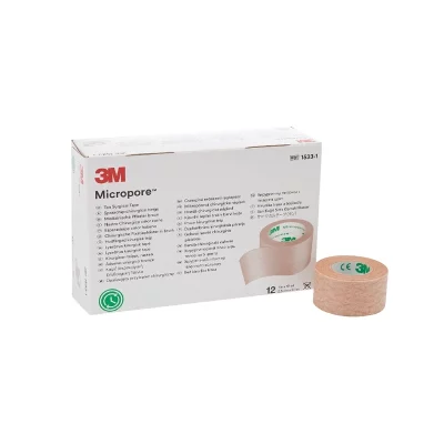 3M Micropore Papírová chirurgická páska 2,5 cm x 9,1 m 12 ks tělová