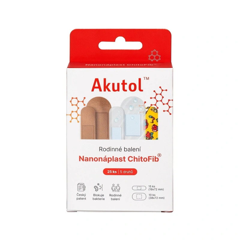 Akutol Nanonáplast ChitoFib® rodinné balení 25 ks