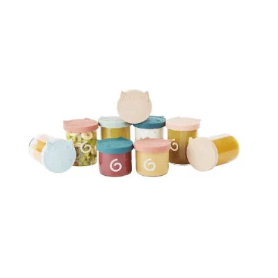 Babymoov Skleněné misky s barevnými víčky Isy Bowls 250 ml a 120 ml 9 ks