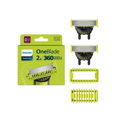 Philips OneBlade QP624/50 náhradní břity 360 na tvář a tělo 2 ks