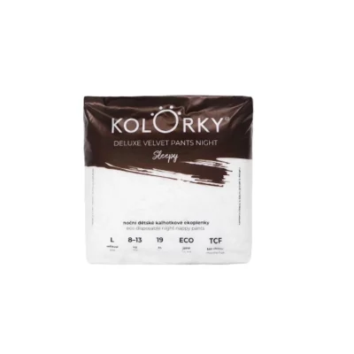 KOLORKY DELUXE VELVET PANTS Night Sleepy vel. L 8-13 kg kalhotkové eko plenky 19 ks