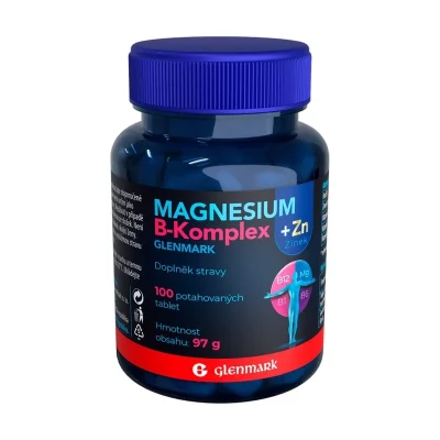 Glenmark Magnesium B-komplex + Zinek 100 potahovaných tablet