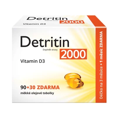 Detritin Vitamin D3 2000 IU 90+30 měkkých tobolek