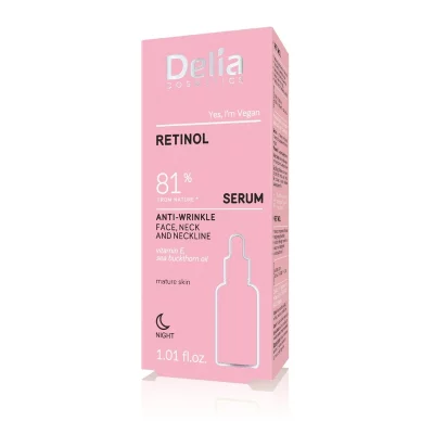 Delia Retinol Sérum proti vráskám na obličej, krk a dekolt 30 ml